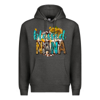 Charcoal Heather blessed nana with sunflowers Premium Hoodie - texasbilliewilder