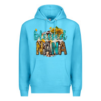 Ocean Blue blessed nana with sunflowers Premium Hoodie - texasbilliewilder