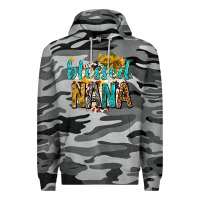 Slate Camo blessed nana with sunflowers Premium Hoodie - texasbilliewilder