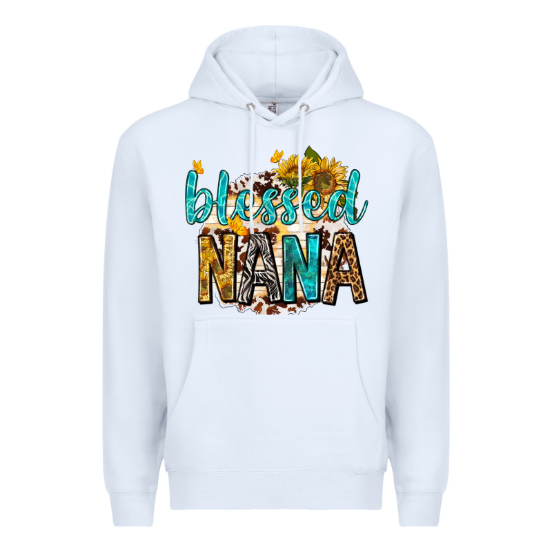 Blessed Nana With Sunflowers Premium Hoodie by texasbilliewilder | Teevron