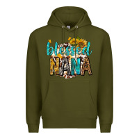 Army Green blessed nana with sunflowers Premium Hoodie - texasbilliewilder