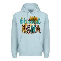 Blue Mist blessed nana with sunflowers Premium Hoodie - texasbilliewilder