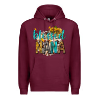 Burgundy blessed nana with sunflowers Premium Hoodie - texasbilliewilder