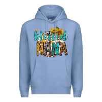 Colony Blue blessed nana with sunflowers Premium Hoodie - texasbilliewilder