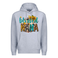 Heather Grey blessed nana with sunflowers Premium Hoodie - texasbilliewilder