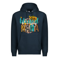 Navy blessed nana with sunflowers Premium Hoodie - texasbilliewilder