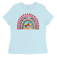 Baby Blue teacher pen apple books rainbow Ladies Tee - Artiststas