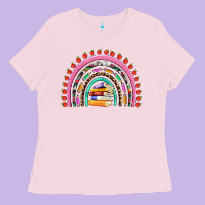Teacher Pen Apple Books Rainbow Ladies Tee Designed By Artiststas