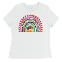 White teacher pen apple books rainbow Ladies Tee - Artiststas