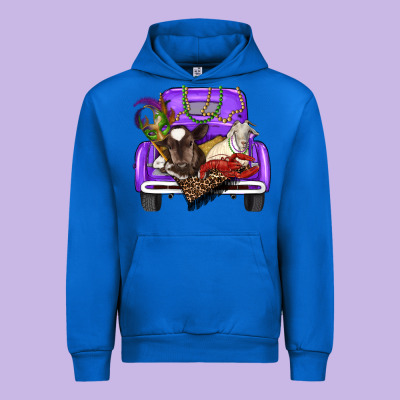 Urban Hoodie Mardi Gras Truck With Farm Animals