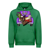 Emerald Mardi Gras Truck With Farm Animals Urban Hoodie - RanaPortraitStore