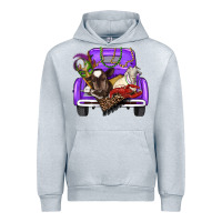 Heather Grey Mardi Gras Truck With Farm Animals Urban Hoodie - RanaPortraitStore