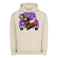 Pigment French Oak Mardi Gras Truck With Farm Animals Urban Hoodie - RanaPortraitStore