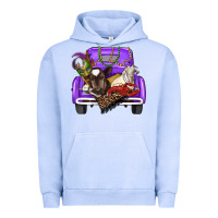Pigment Grape Ice Mardi Gras Truck With Farm Animals Urban Hoodie - RanaPortraitStore