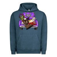 Pigment Midnight Navy Mardi Gras Truck With Farm Animals Urban Hoodie - RanaPortraitStore