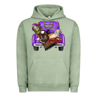 Pigment Oil Green Mardi Gras Truck With Farm Animals Urban Hoodie - RanaPortraitStore