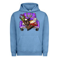 Pigment Pebble Blue Mardi Gras Truck With Farm Animals Urban Hoodie - RanaPortraitStore
