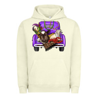 Pigment Pistachio Mardi Gras Truck With Farm Animals Urban Hoodie - RanaPortraitStore