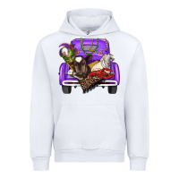 White Mardi Gras Truck With Farm Animals Urban Hoodie - RanaPortraitStore