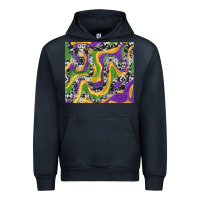 Navy Mardi Gras Cowhide Urban Hoodie - RanaPortraitStore
