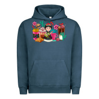 Pigment Midnight Navy But first cafecito y chismecito Urban Hoodie - RanaPortraitStore