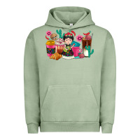 Pigment Oil Green But first cafecito y chismecito Urban Hoodie - RanaPortraitStore