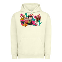 Pigment Pistachio But first cafecito y chismecito Urban Hoodie - RanaPortraitStore