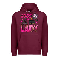 Burgundy boss lady Premium Hoodie - texasbilliewilder