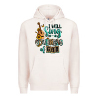 Pale Pink i will sing of the goodness of god Premium Hoodie - RanaPortraitStore
