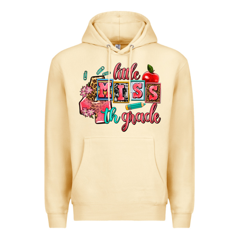 Little Miss 4 Th Grade Premium Hoodie by AdoDesignShop | Teevron