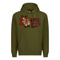 Army Green for the love of the tigers red Premium Hoodie - RanaPortraitStore