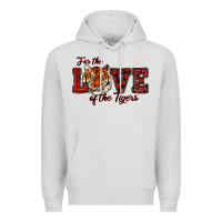 Dove Grey for the love of the tigers red Premium Hoodie - RanaPortraitStore