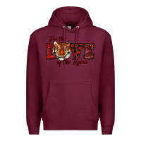 Burgundy for the love of the tigers red Premium Hoodie - RanaPortraitStore