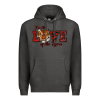 Charcoal Heather for the love of the tigers red Premium Hoodie - RanaPortraitStore