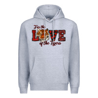 Heather Grey for the love of the tigers red Premium Hoodie - RanaPortraitStore