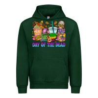 Forest Green Day of the dead coffee cups Urban Hoodie - RanaPortraitStore