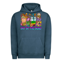 Pigment Midnight Navy Day of the dead coffee cups Urban Hoodie - RanaPortraitStore