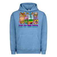 Pigment Pebble Blue Day of the dead coffee cups Urban Hoodie - RanaPortraitStore