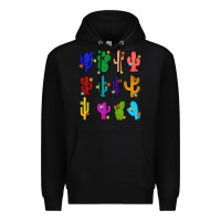 Black christmas glitter cactus Premium Hoodie - Zillion Design Studio