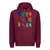 Burgundy christmas glitter cactus Premium Hoodie - Zillion Design Studio