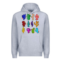 Heather Grey christmas glitter cactus Premium Hoodie - Zillion Design Studio