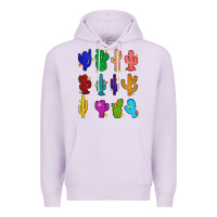 Lilac christmas glitter cactus Premium Hoodie - Zillion Design Studio