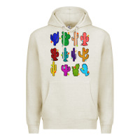 Oatmeal Heather christmas glitter cactus Premium Hoodie - Zillion Design Studio