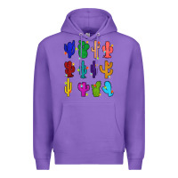 Purple christmas glitter cactus Premium Hoodie - Zillion Design Studio