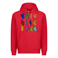 Red christmas glitter cactus Premium Hoodie - Zillion Design Studio