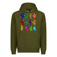 Army Green christmas glitter cactus Premium Hoodie - Zillion Design Studio