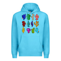 Ocean Blue christmas glitter cactus Premium Hoodie - Zillion Design Studio