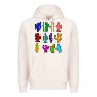 Pale Pink christmas glitter cactus Premium Hoodie - Zillion Design Studio