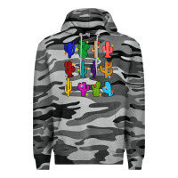 Slate Camo christmas glitter cactus Premium Hoodie - Zillion Design Studio