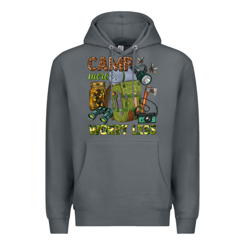 Camp More Worry Less Premium Hoodie by texasbilliewilder | Teevron